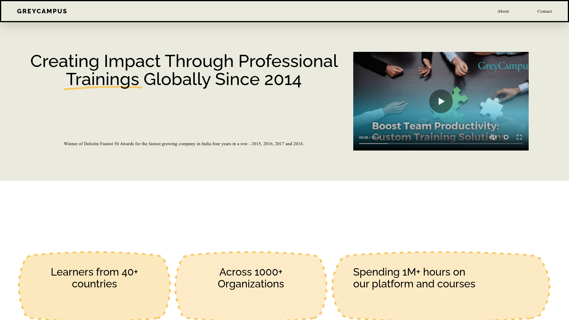 GreyCampus website mockup